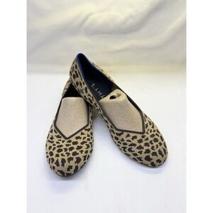 Rothy's Beige Cheetah/Leopard Animal Print Knit Round Toe Ballet Flats Size 10